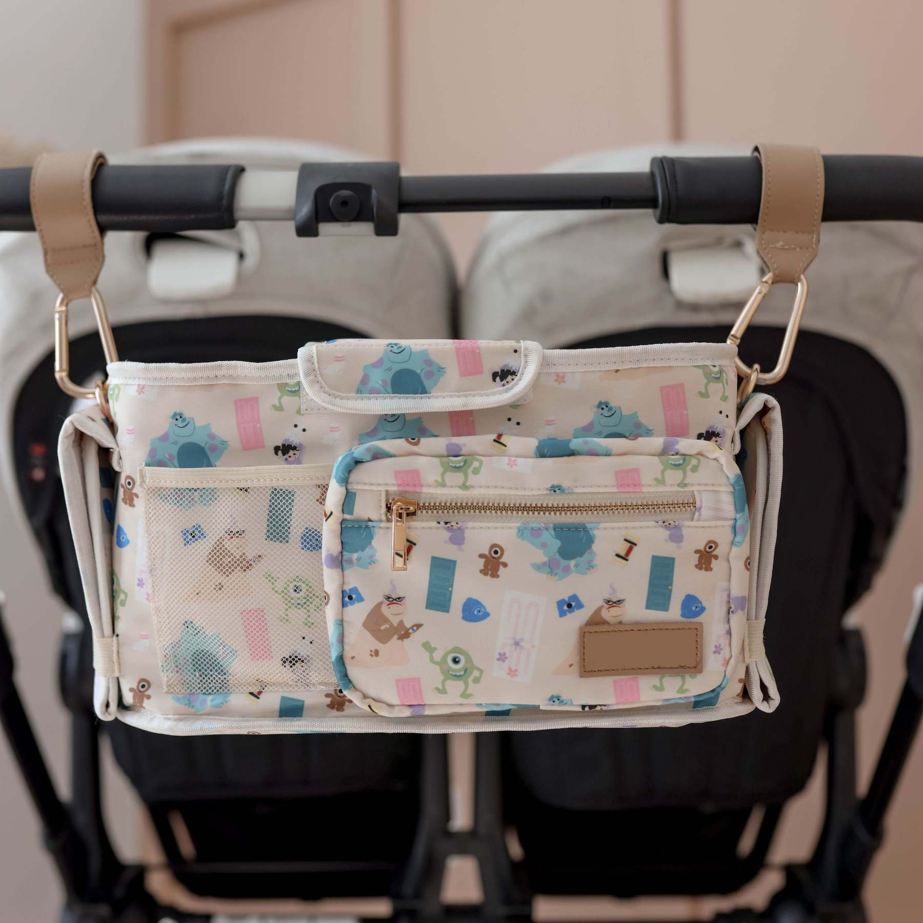 Single Stroller Organizer – Insulated Cup Holders & Snack Pocket