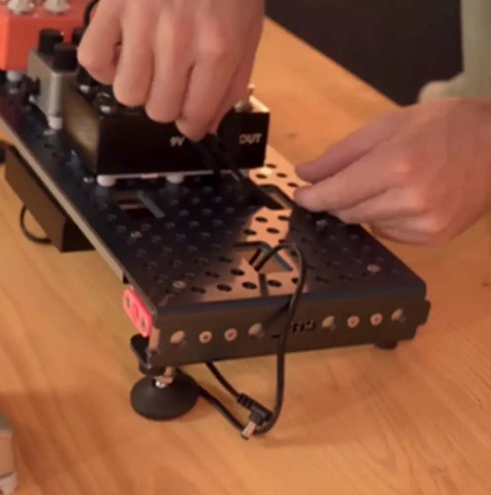 Multiple bass effects pedals for various performances