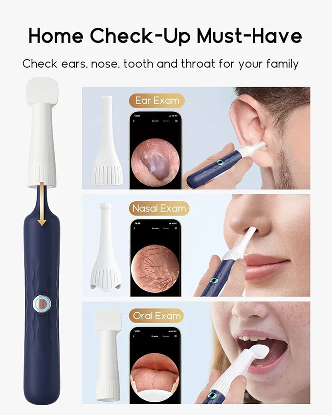 Earwax removal tool with camera, ear canal cleaner with flexible in-ear camera