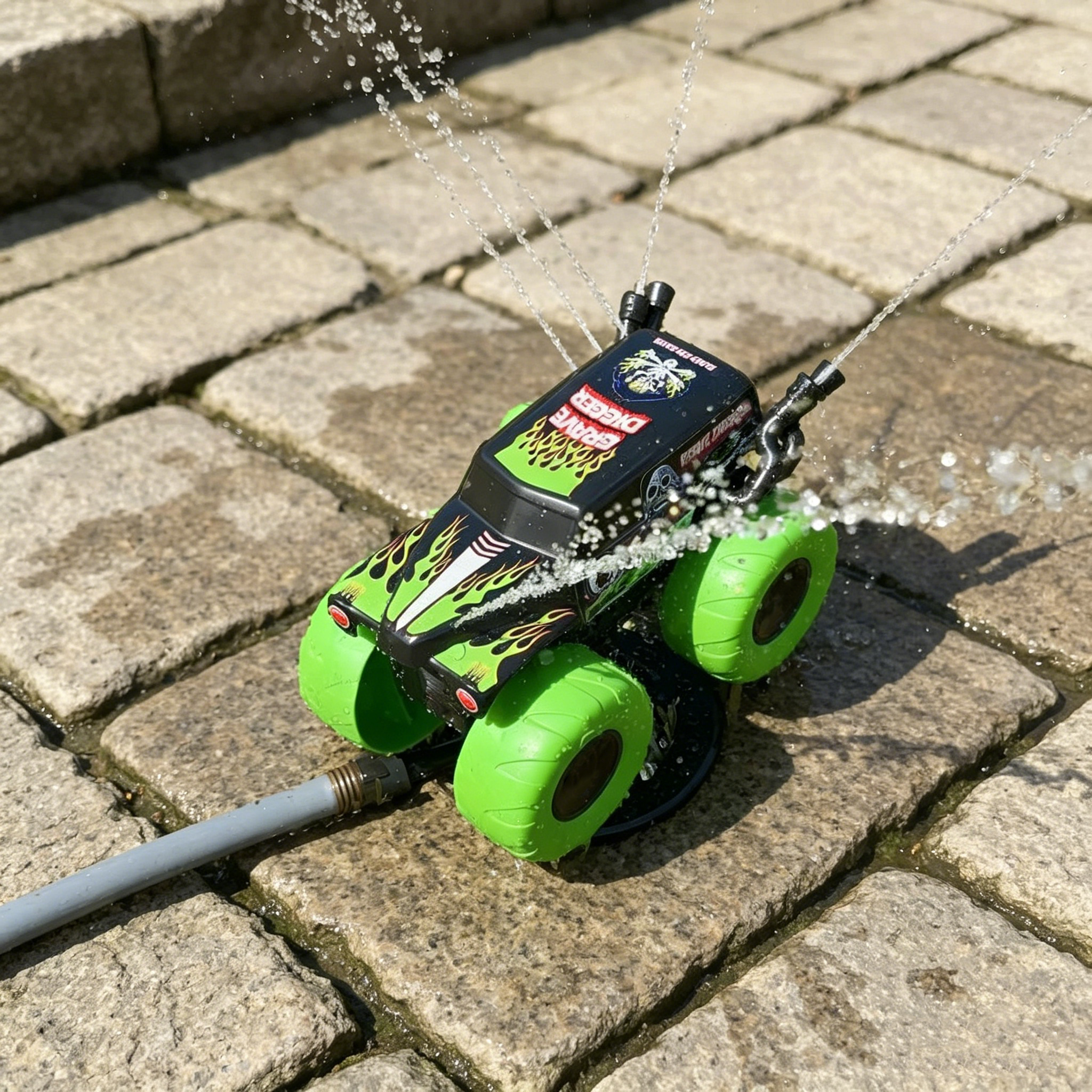 Monster Truck Sprinkler – Grave Digger | 360° Wild Spinning Water Action