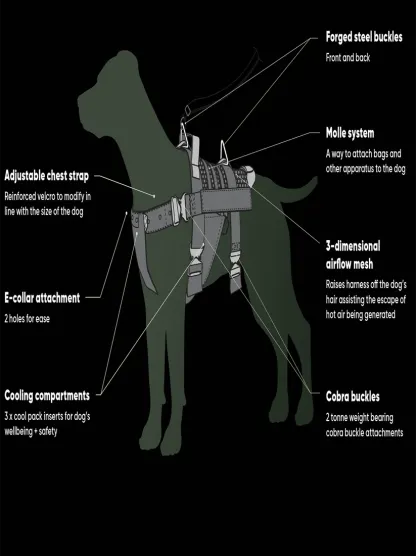 Tactical cooling dog harness