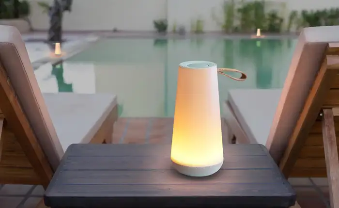 Portable Mini Sound Lantern – 360° Bluetooth Speaker with Warm Dim LED