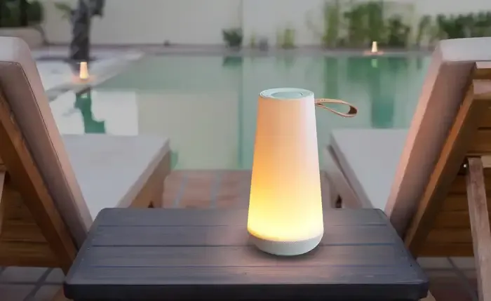 Portable Mini Sound Lantern – 360° Bluetooth Speaker with Warm Dim LED