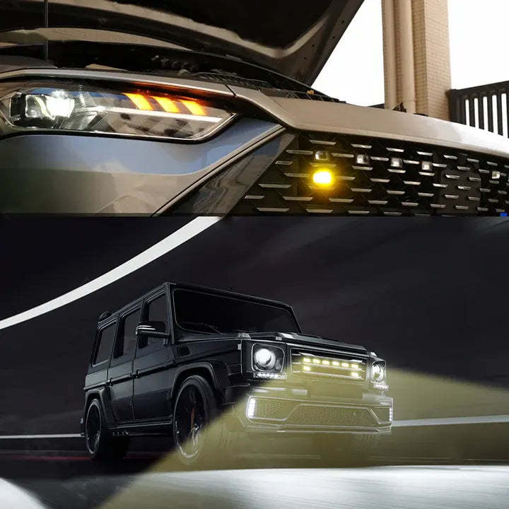 Mini grille 45-degree angle lights