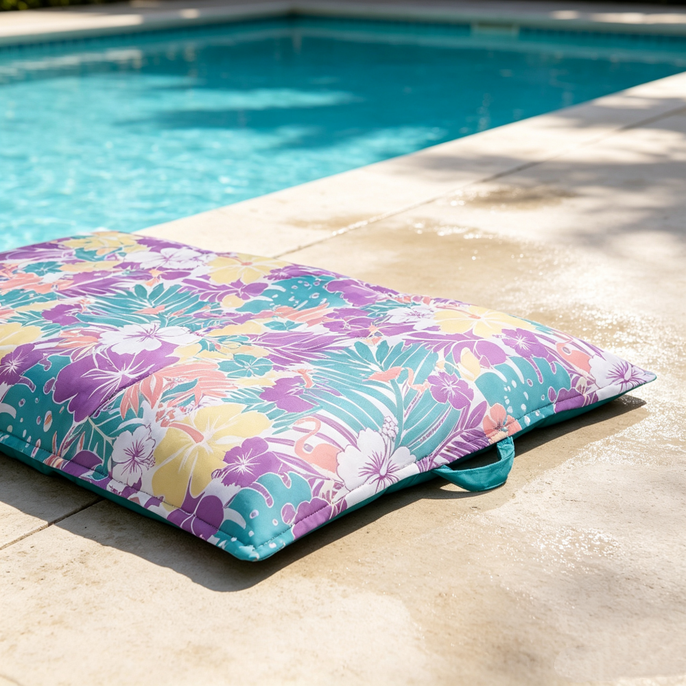 Luxury No-Inflation Pool Lounger – Oversized Comfort, Quick-Dry Fabric & Easy Carry Design