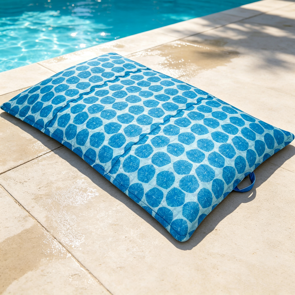 Luxury No-Inflation Pool Lounger – Oversized Comfort, Quick-Dry Fabric & Easy Carry Design