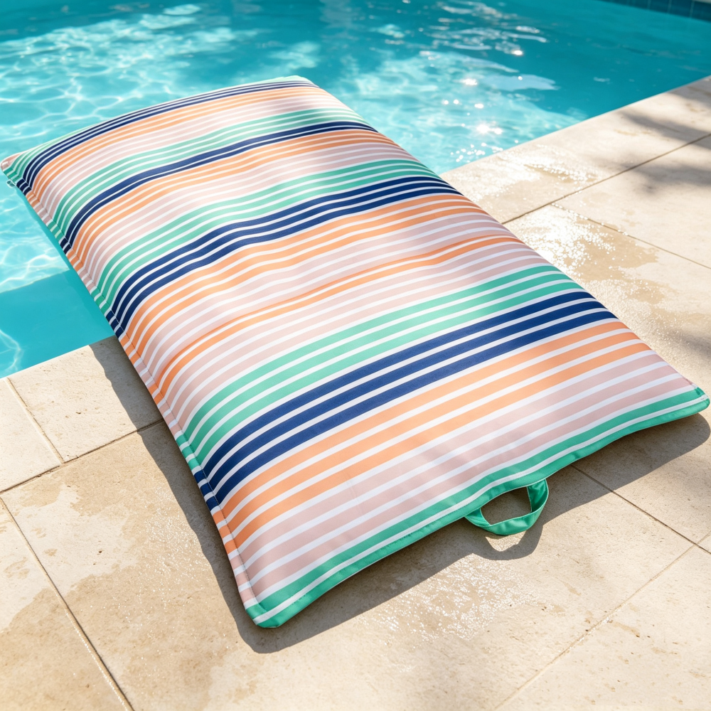Luxury No-Inflation Pool Lounger – Oversized Comfort, Quick-Dry Fabric & Easy Carry Design