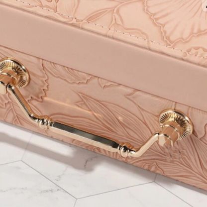 Multipurpose Luxury Self-Textured Leather Jewelry Case – Large Size with Mirror