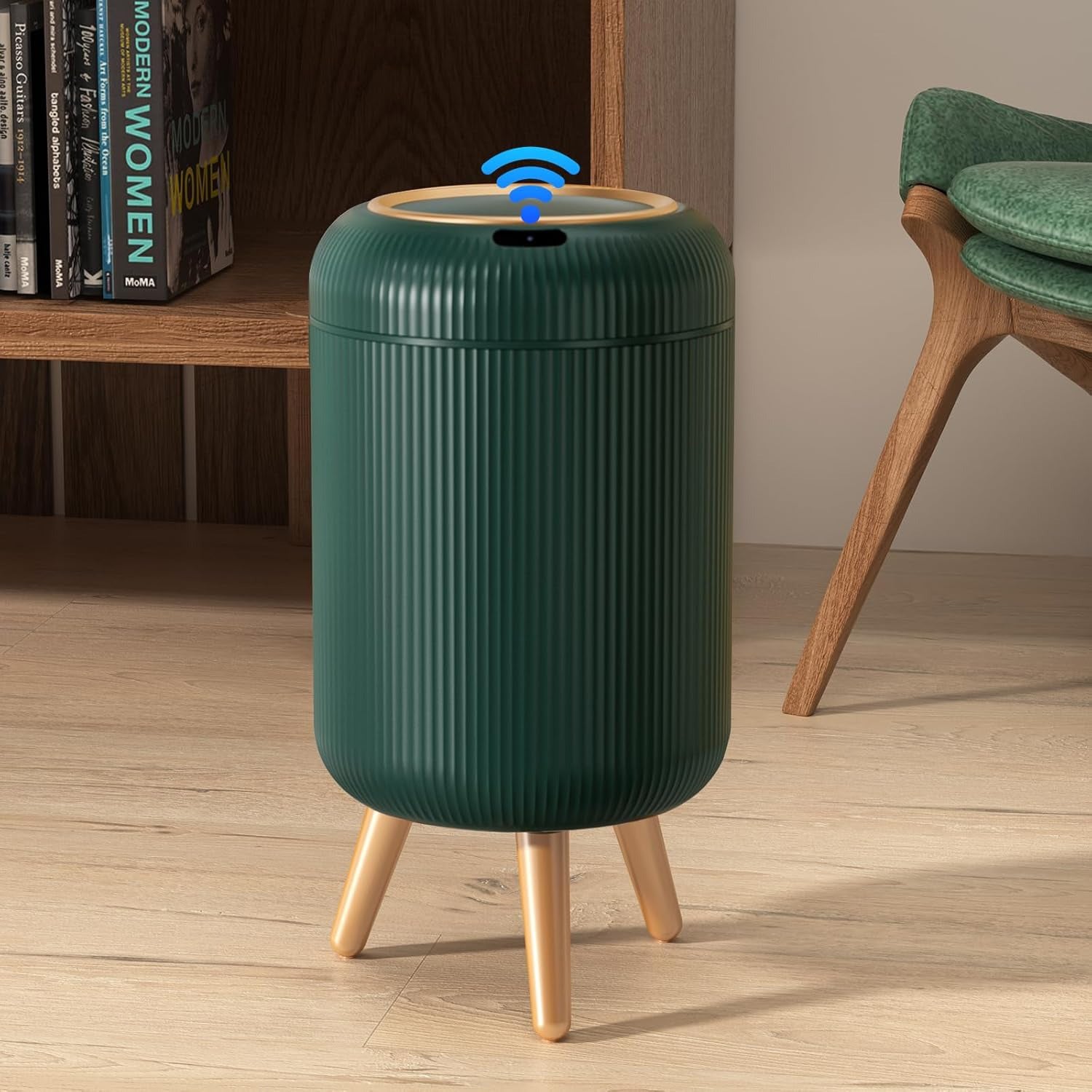Automatic sensor bathroom trash can with lid
