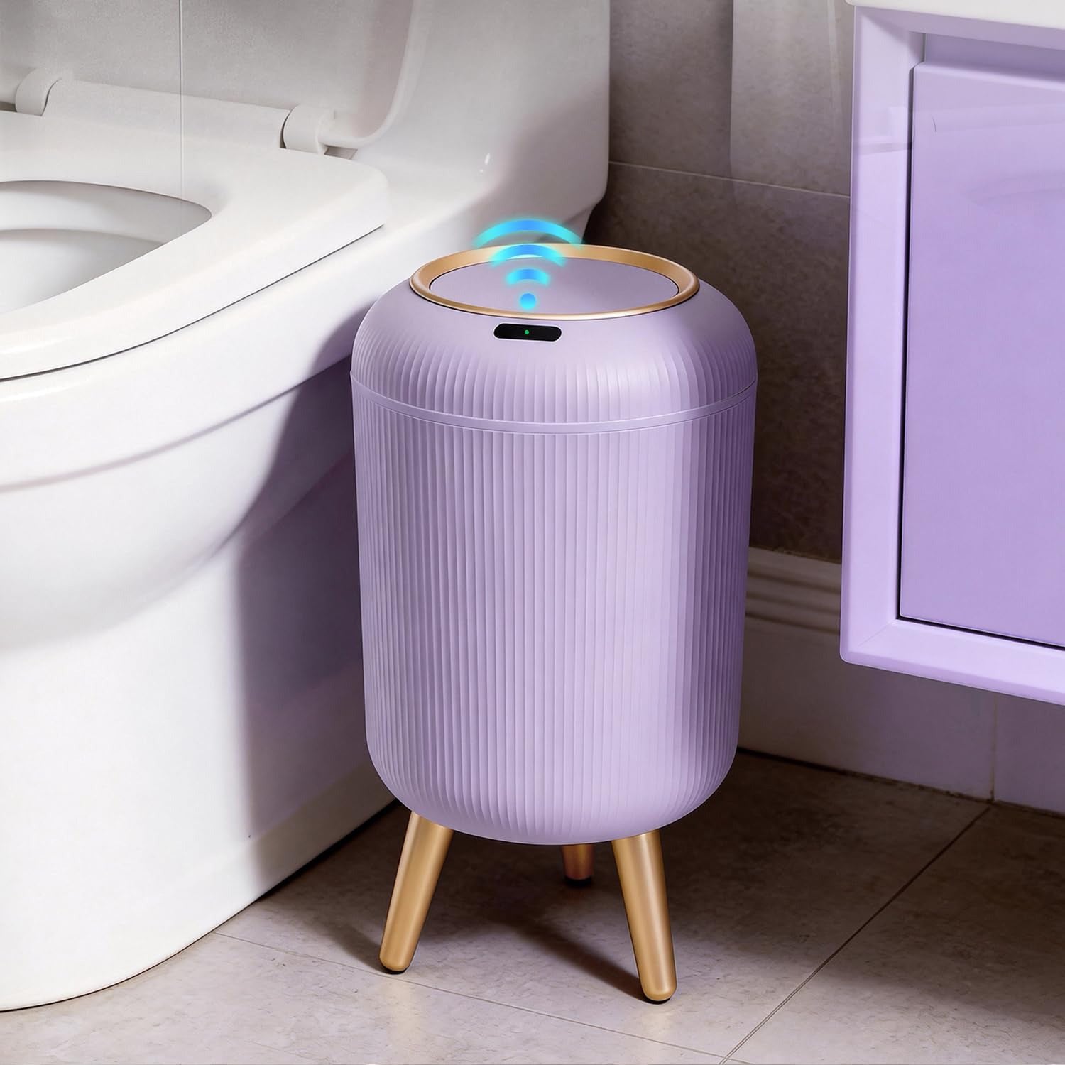 Automatic sensor bathroom trash can with lid