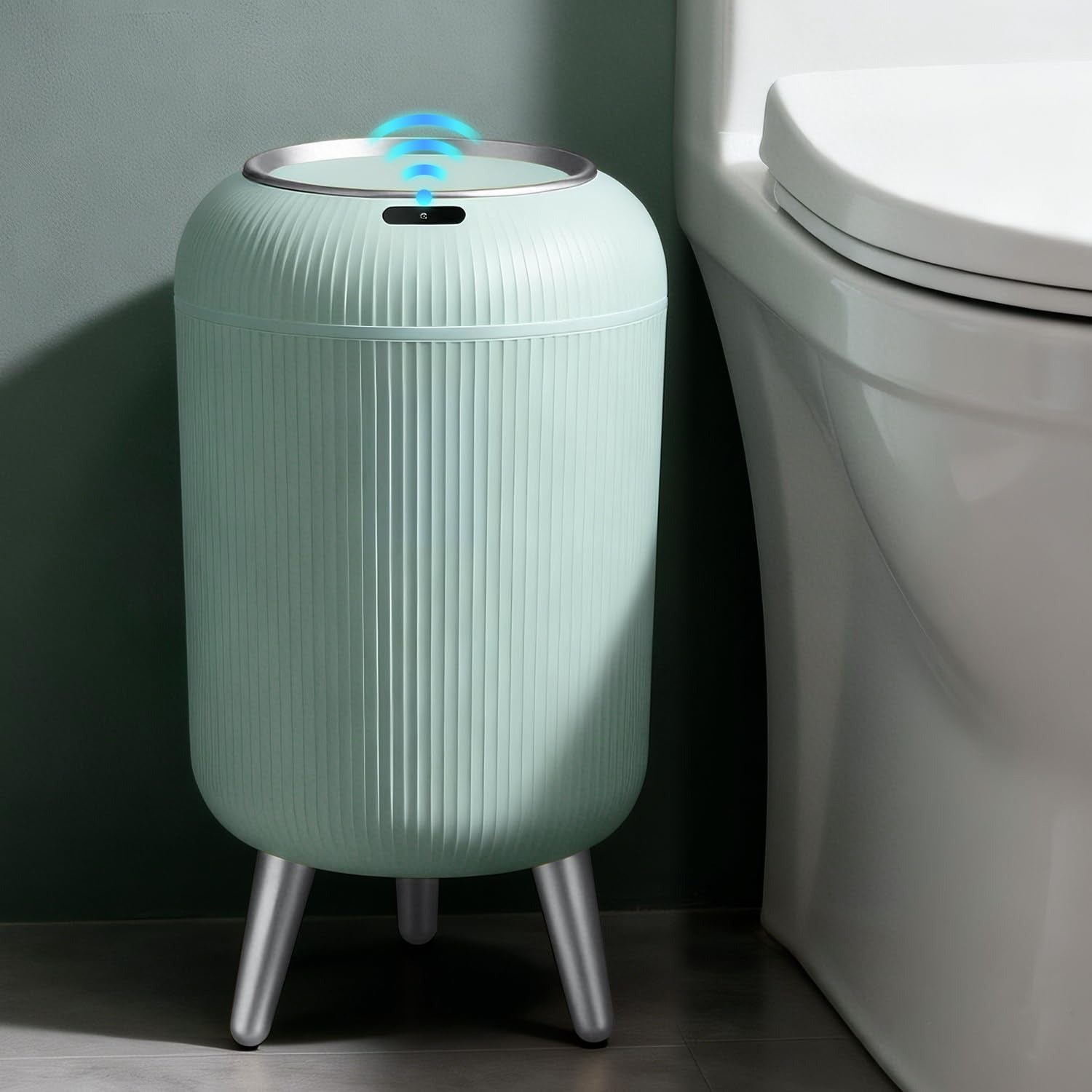 Automatic sensor bathroom trash can with lid