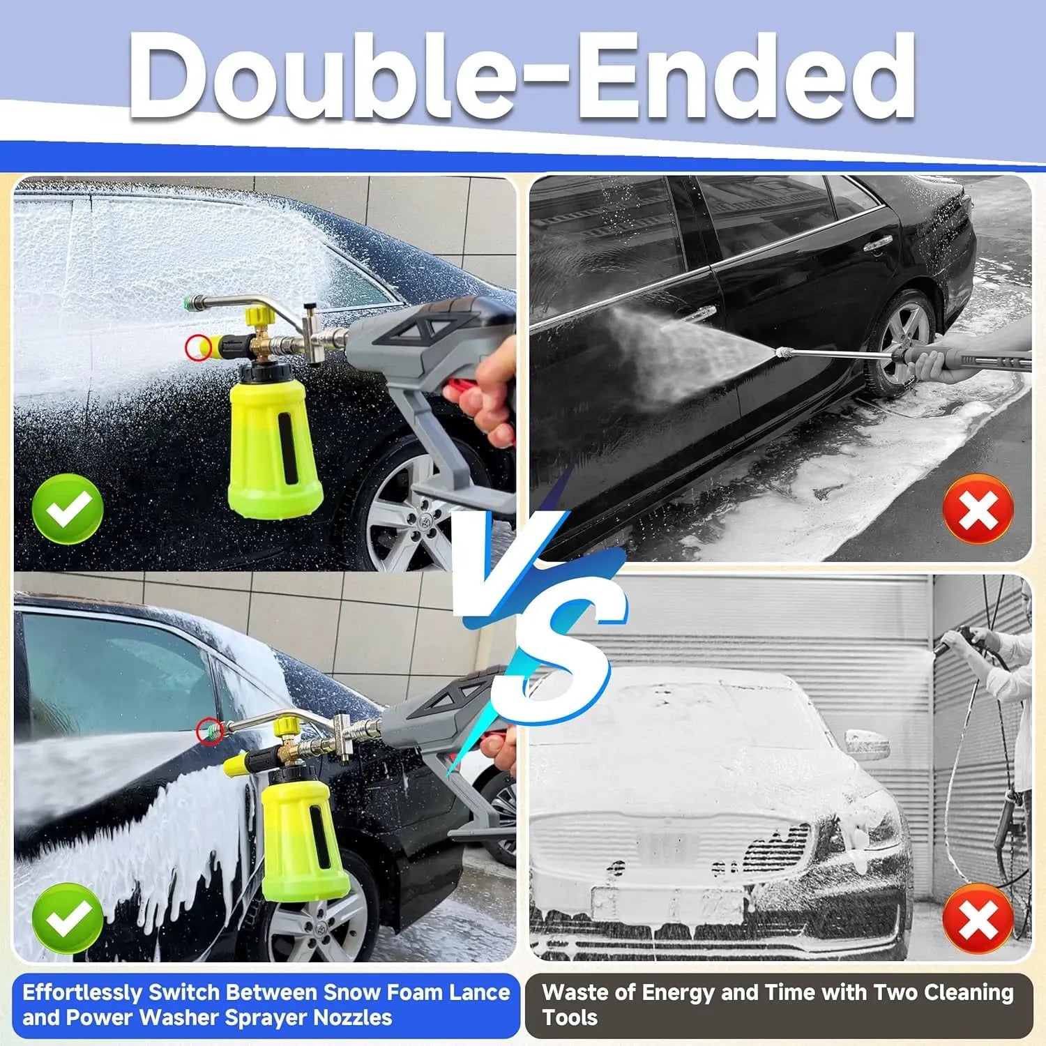 High-Pressure Washer Foam Gun with Dual Connector