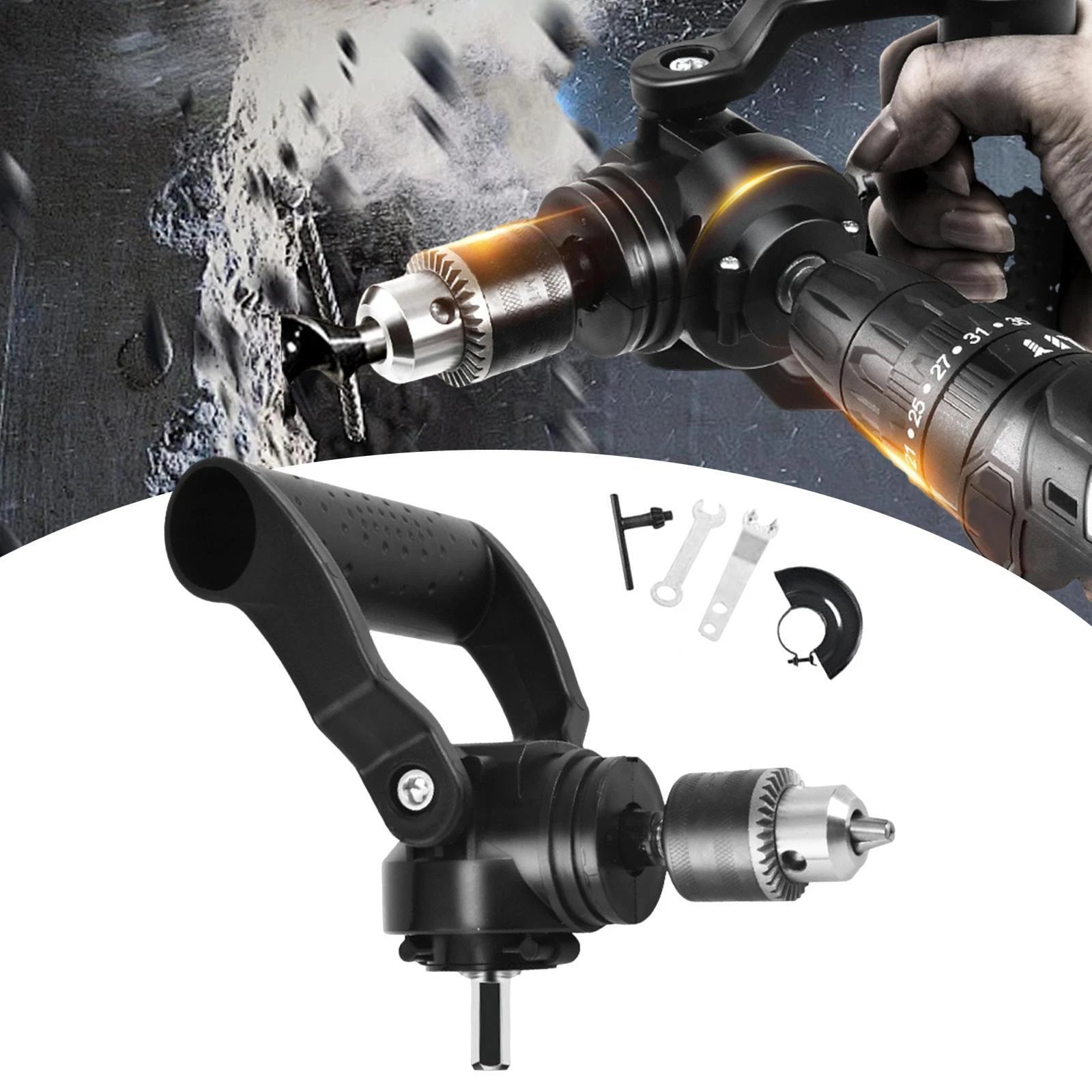 90-Degree Right Angle Drill Extension Attachment – Drill Accessory for Easy Access to Hard-to-Reach Areas