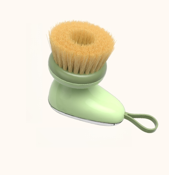 Selbstnachfüllende Topfbürste im Einsatz am Spülbecken