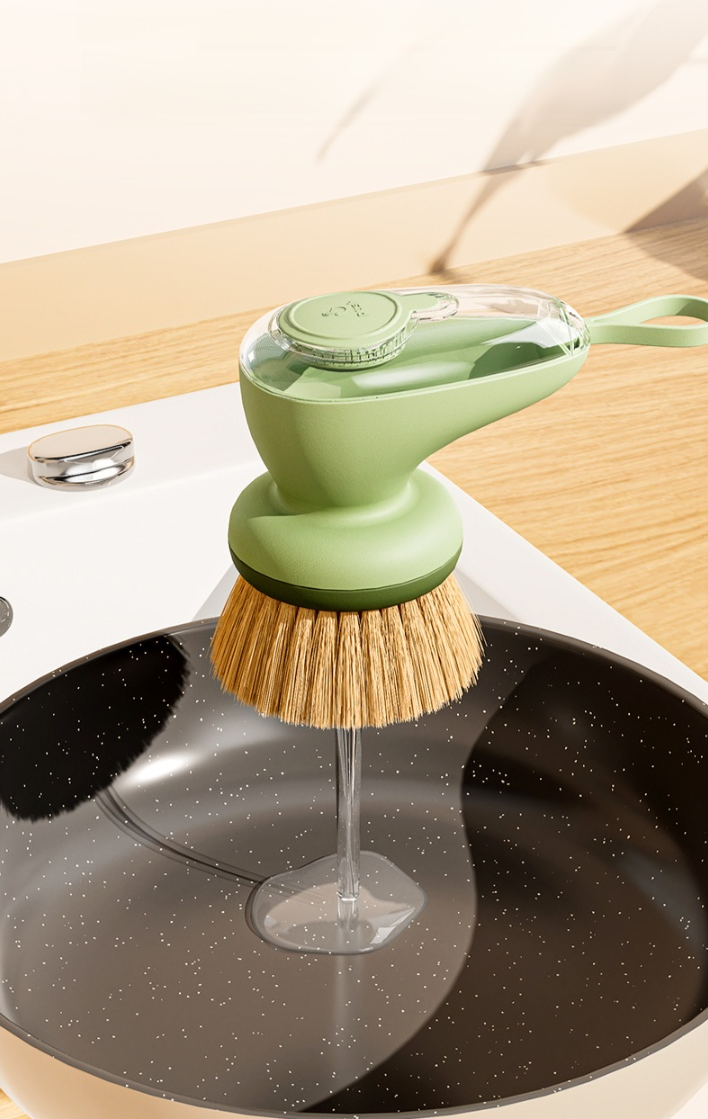 Spülbürste mit Flüssigkeit für effektive Reinigung