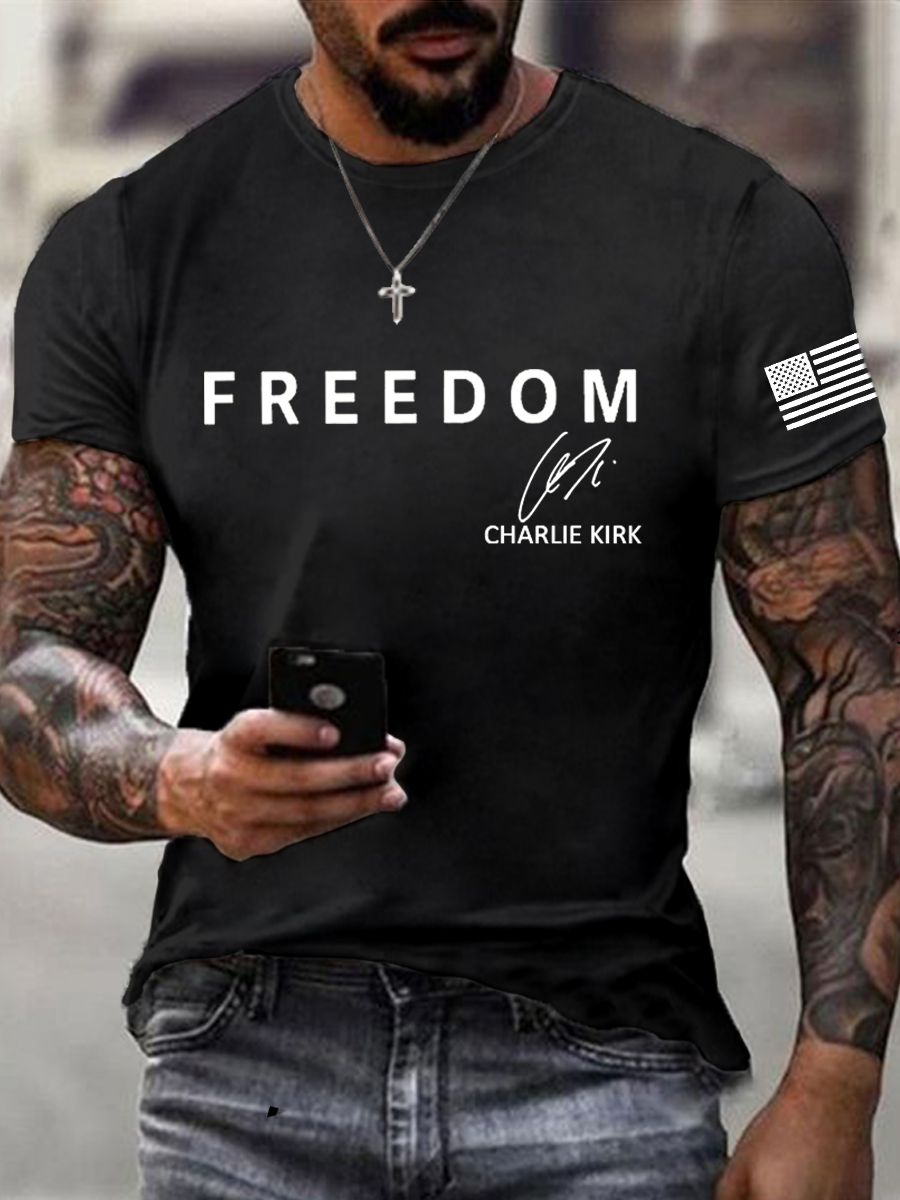 Men's Freedom Is Not Free R.I.P Charlie Kirk Short Sleeve T-shirt