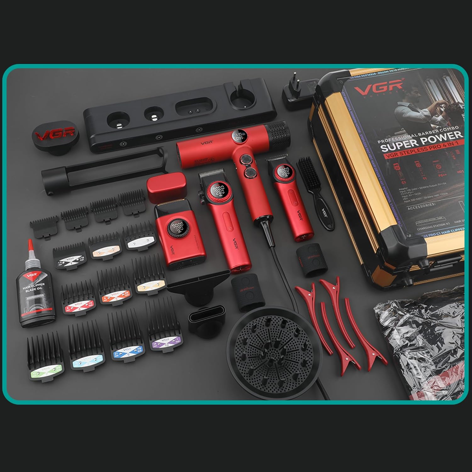 VGR Professional Barber Combo 4 in 1