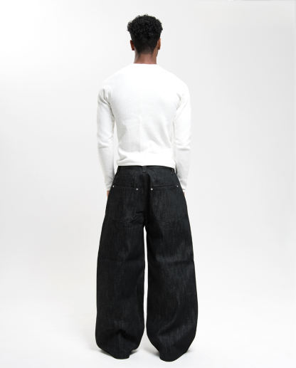  Raw Selvedge Loose Fit Jeans - Black | Coming Soon