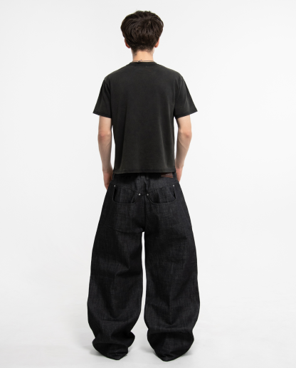  Janome Raw Baggy Jeans - Black