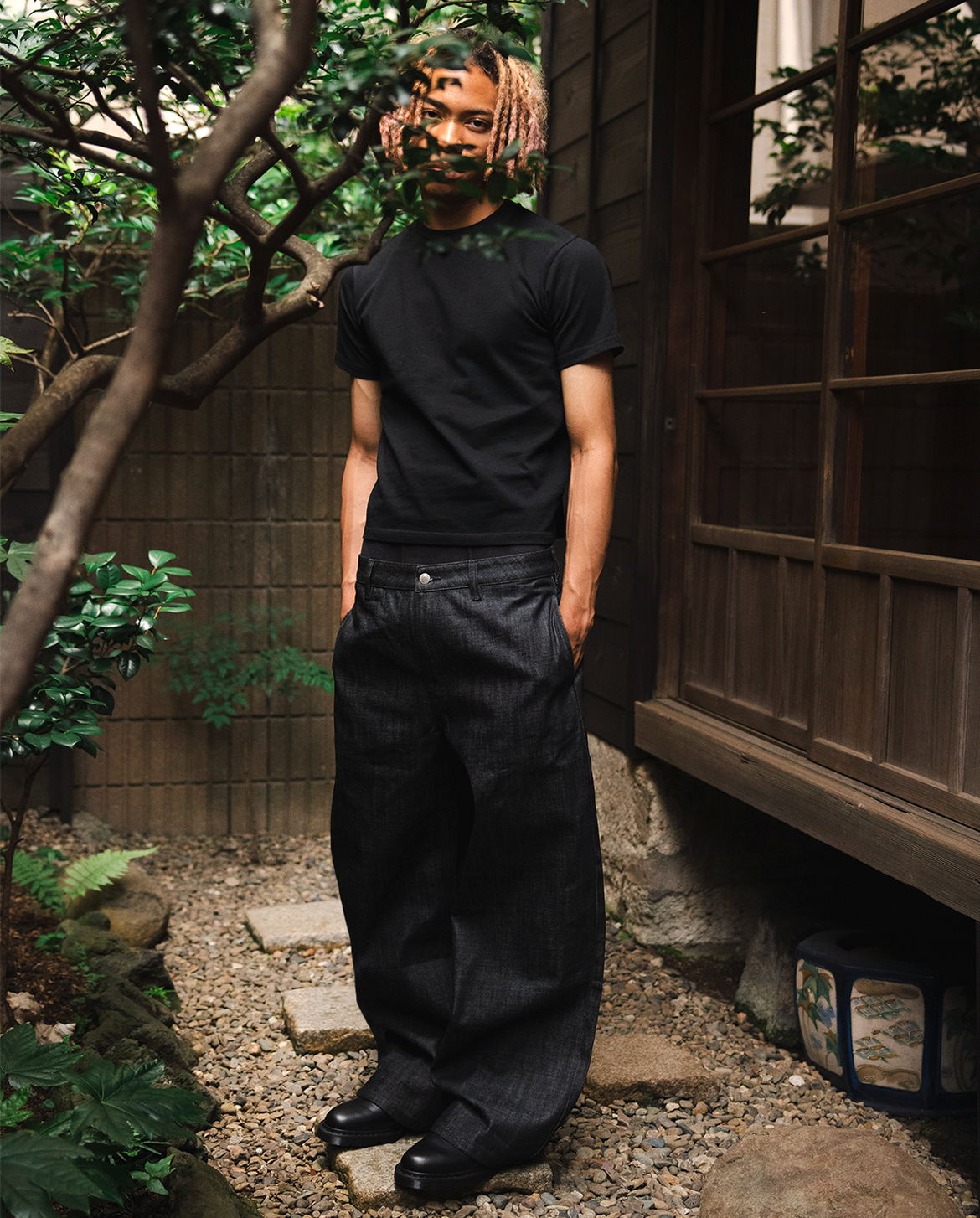  Janome Raw Baggy Jeans - Black