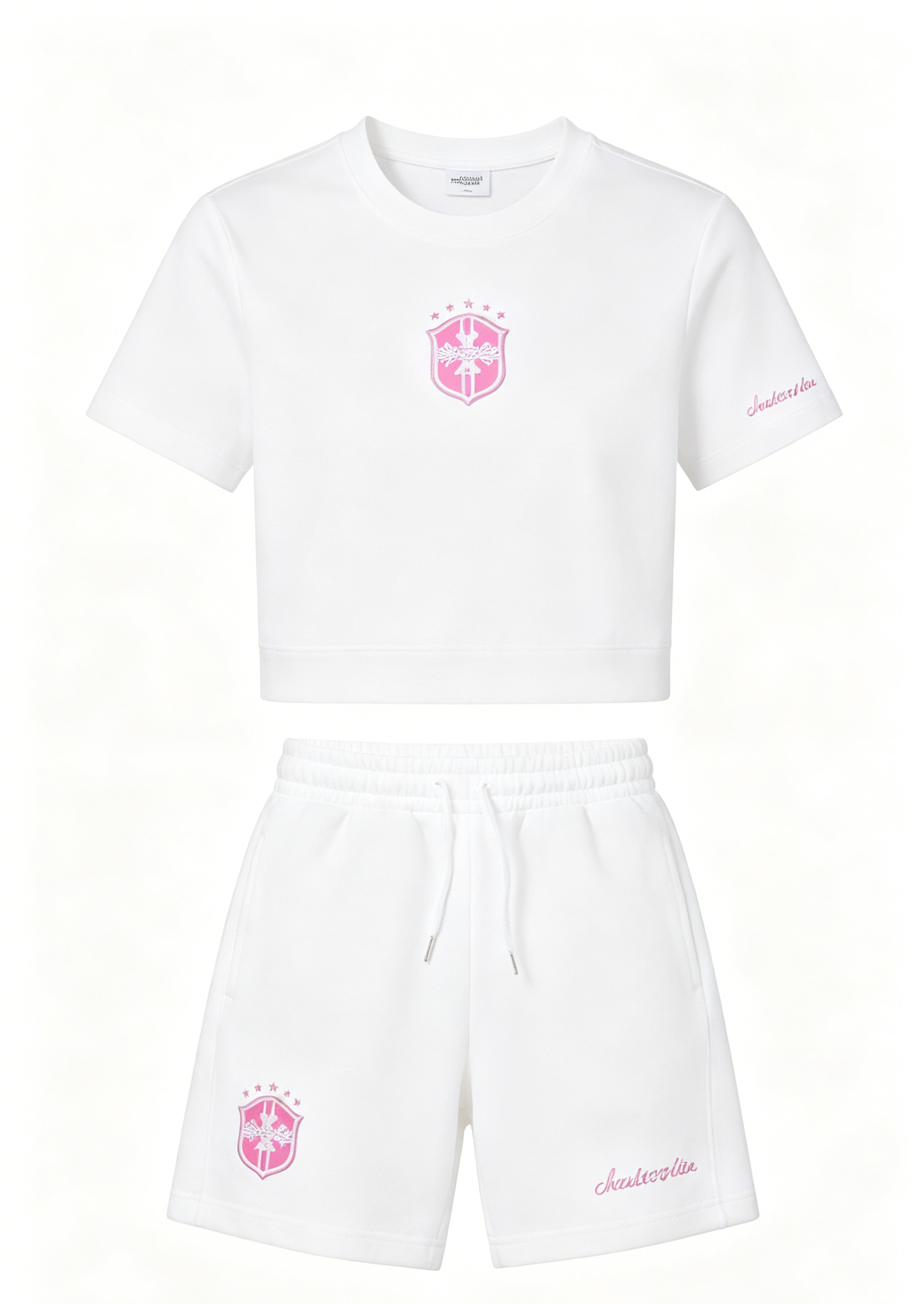 White Cropped Outfit Set