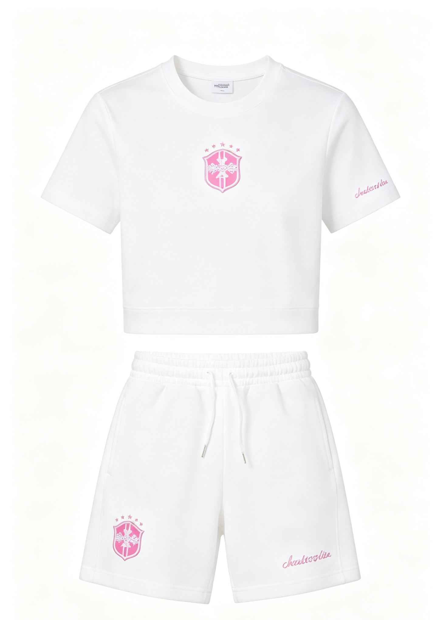 White Cropped Outfit Set