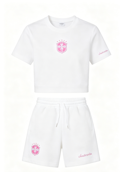 White Cropped Outfit Set