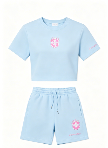 Blue Cropped Outfit Set