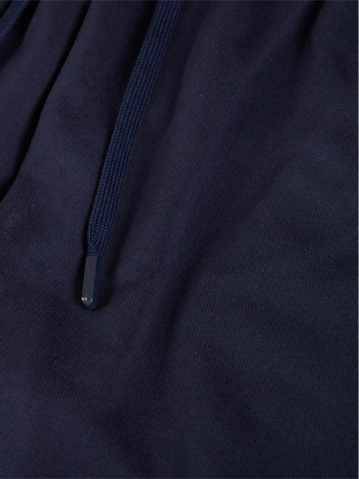 Line-Embroidered Printed Relaxed-Fit Casual Sweatpants