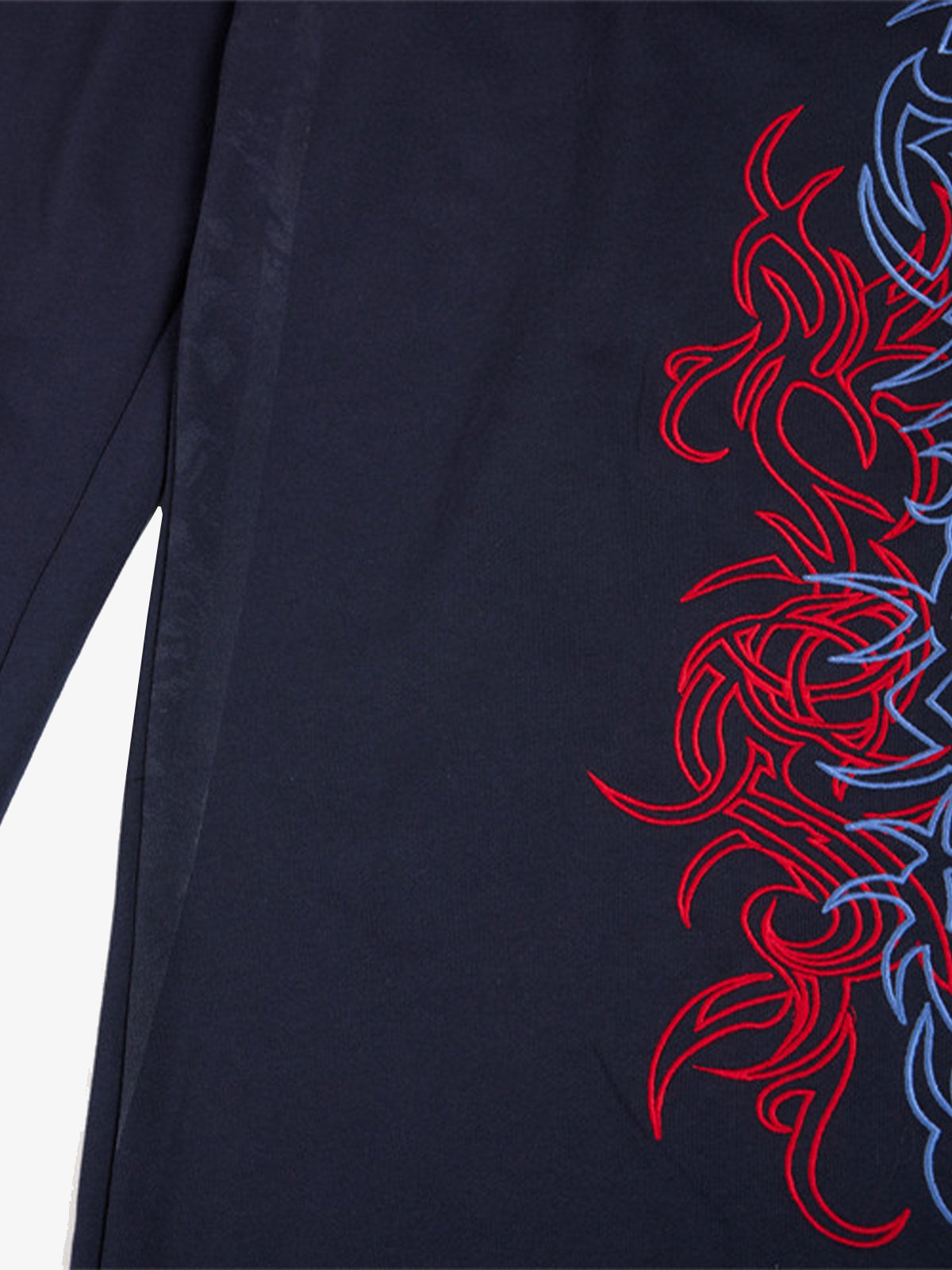 Line-Embroidered Printed Relaxed-Fit Casual Sweatpants