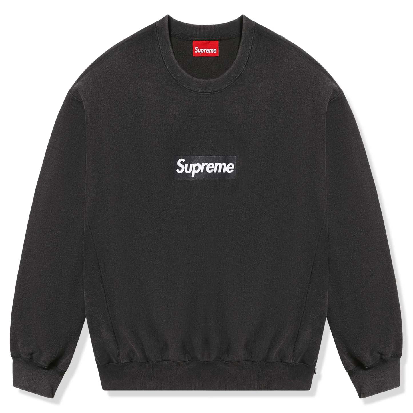 Supreme Washed Box Logo Black Crewneck