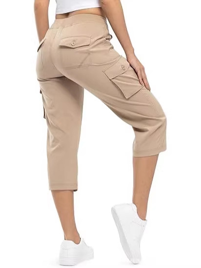 🔥Last day promotion🔥Women's Cargo Capris Lightweight Hiking Pants Shorts Cropped Cotton