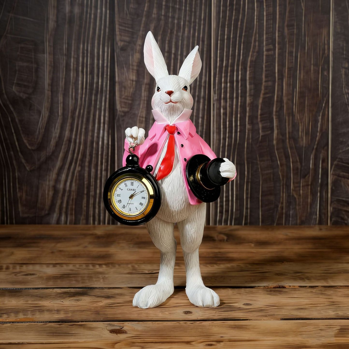 ⏰ Storybook White Rabbit Clock Figurine – Functional Easter Decor 🐰✨