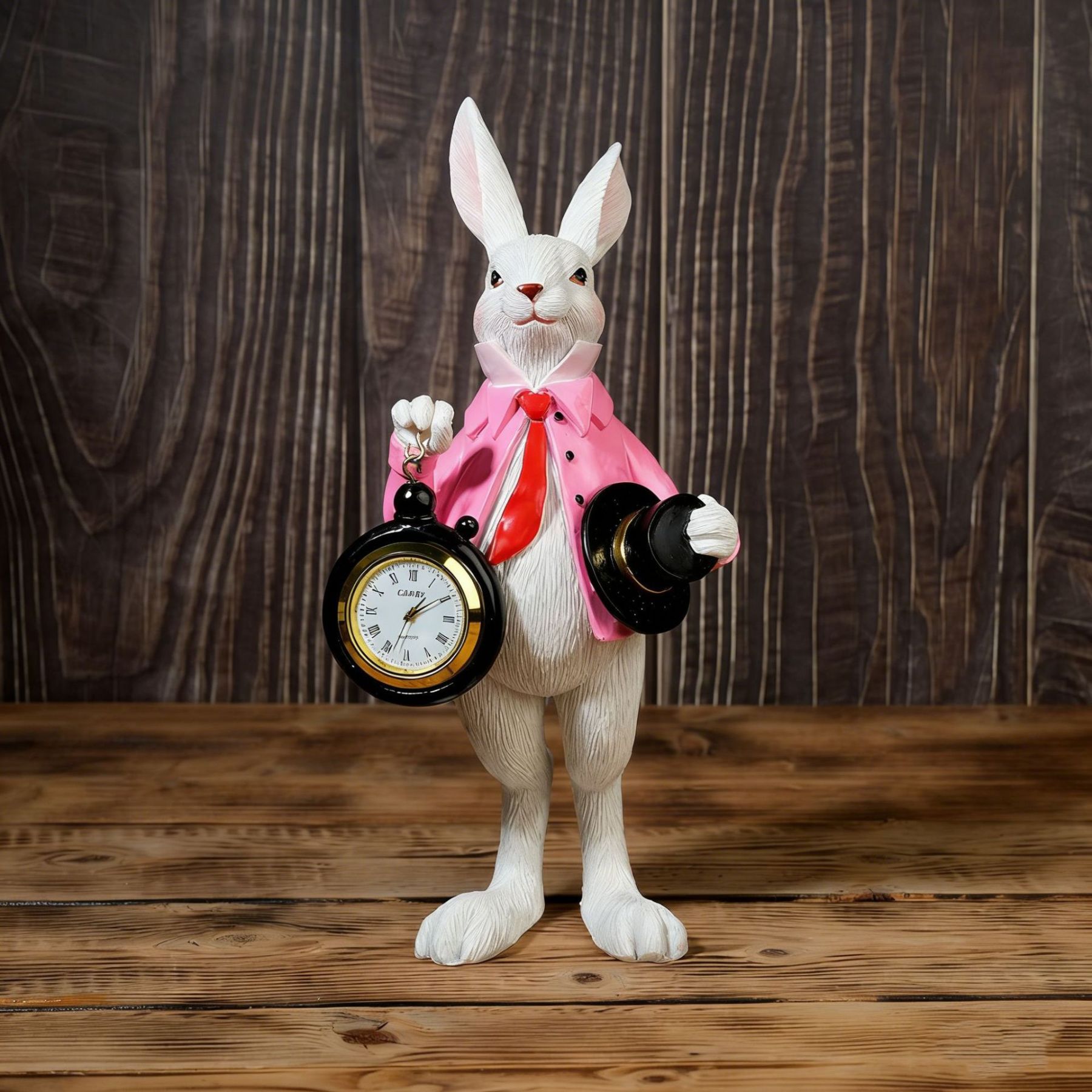 ⏰ Storybook White Rabbit Clock Figurine – Functional Easter Decor 🐰✨