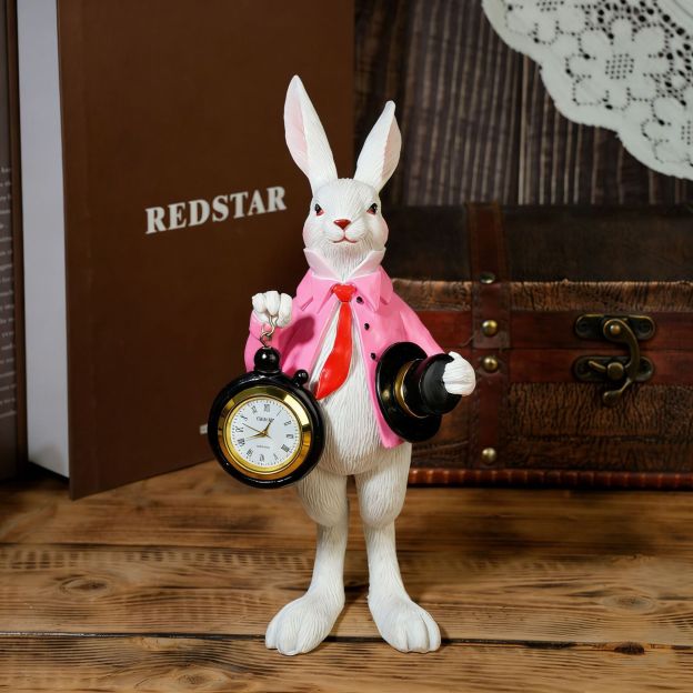 ⏰ Storybook White Rabbit Clock Figurine – Functional Easter Decor 🐰✨