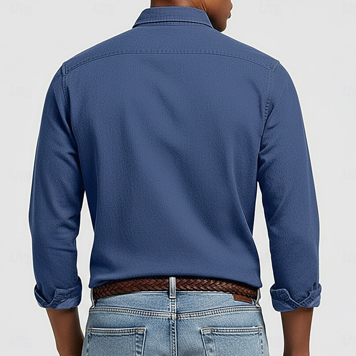 Men's Shirt Popover Shirt Button Down Shirt Casual Shirt Denim Blue Black White Navy Blue Dark Blue Long Sleeve Plain Button Down Collar Casual Outdoor Buttons Clothing Apparel Polyester Neutral 2026 - BHD 8.89 &ndash;P2