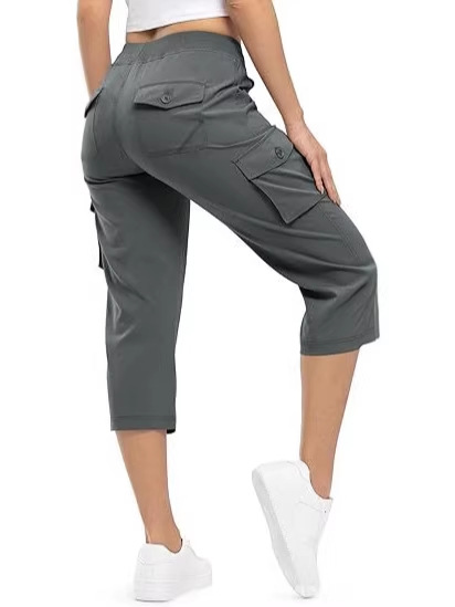 🔥Last day promotion🔥Women's Cargo Capris Lightweight Hiking Pants Shorts Cropped Cotton