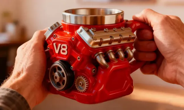 No Car Lover Can Resist Such a Thoughtful Gift – This Handcrafted 3D Engine Mug Fires Up Every Morning with Meaning and Style!