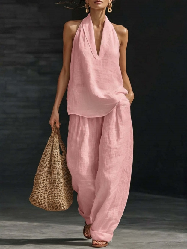 Cozy Minimalist Two-piece Denim Set