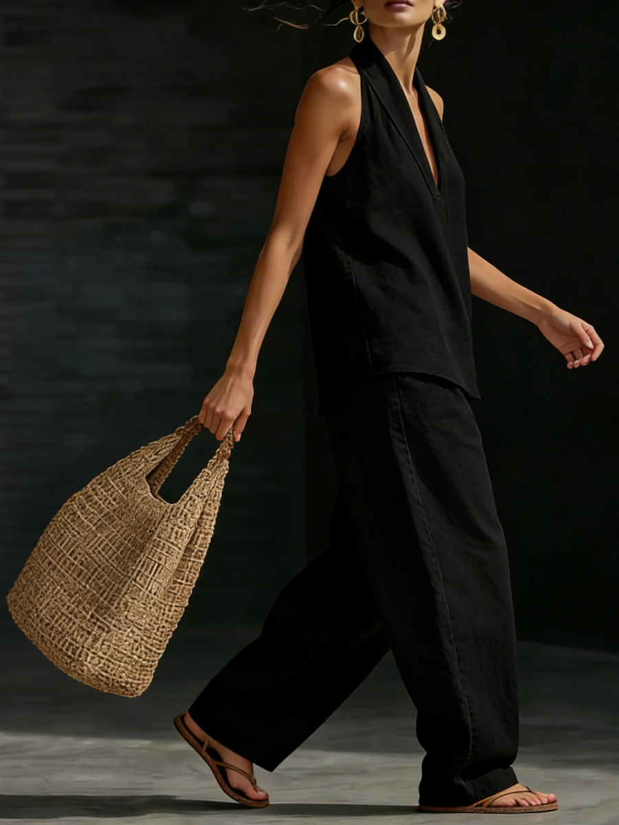 Cozy Minimalist Two-piece Denim Set