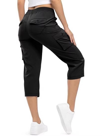 🔥Last day promotion🔥Women's Cargo Capris Lightweight Hiking Pants Shorts Cropped Cotton