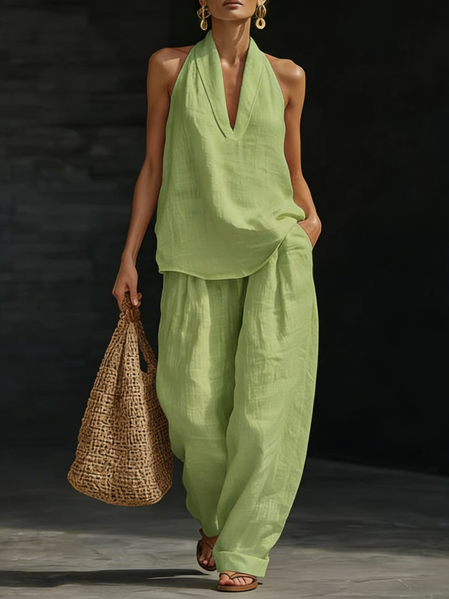 Cozy Minimalist Two-Piece Set — Denim-Look Style, All-Day Comfort