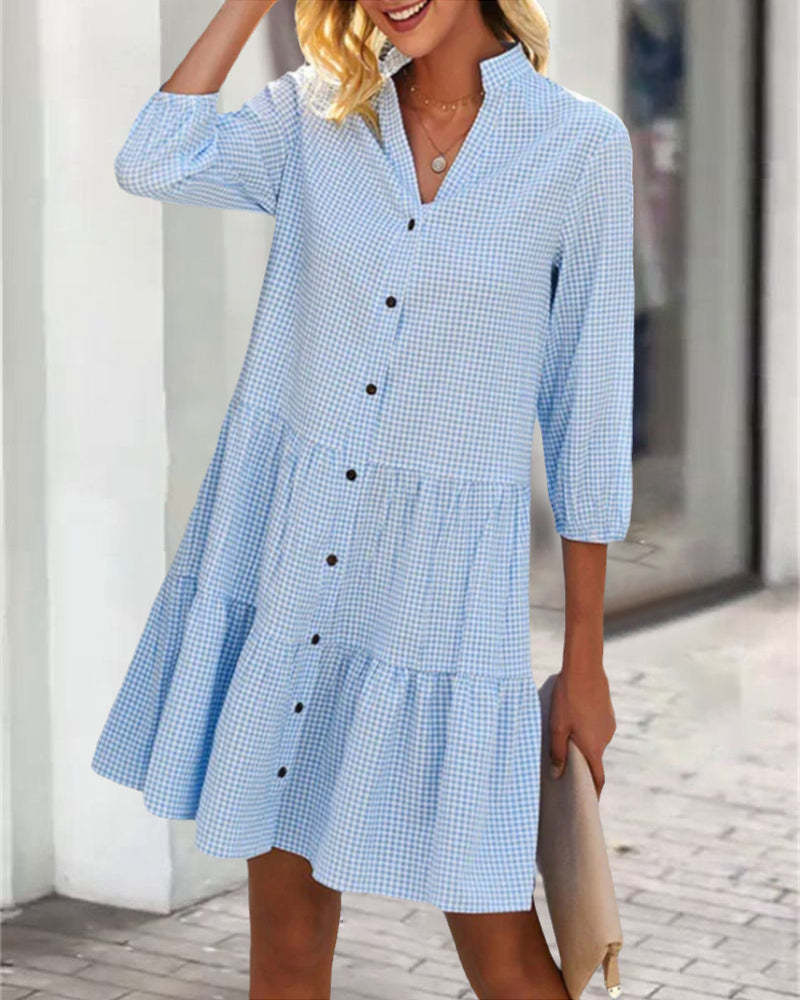 Plaid shirt dress