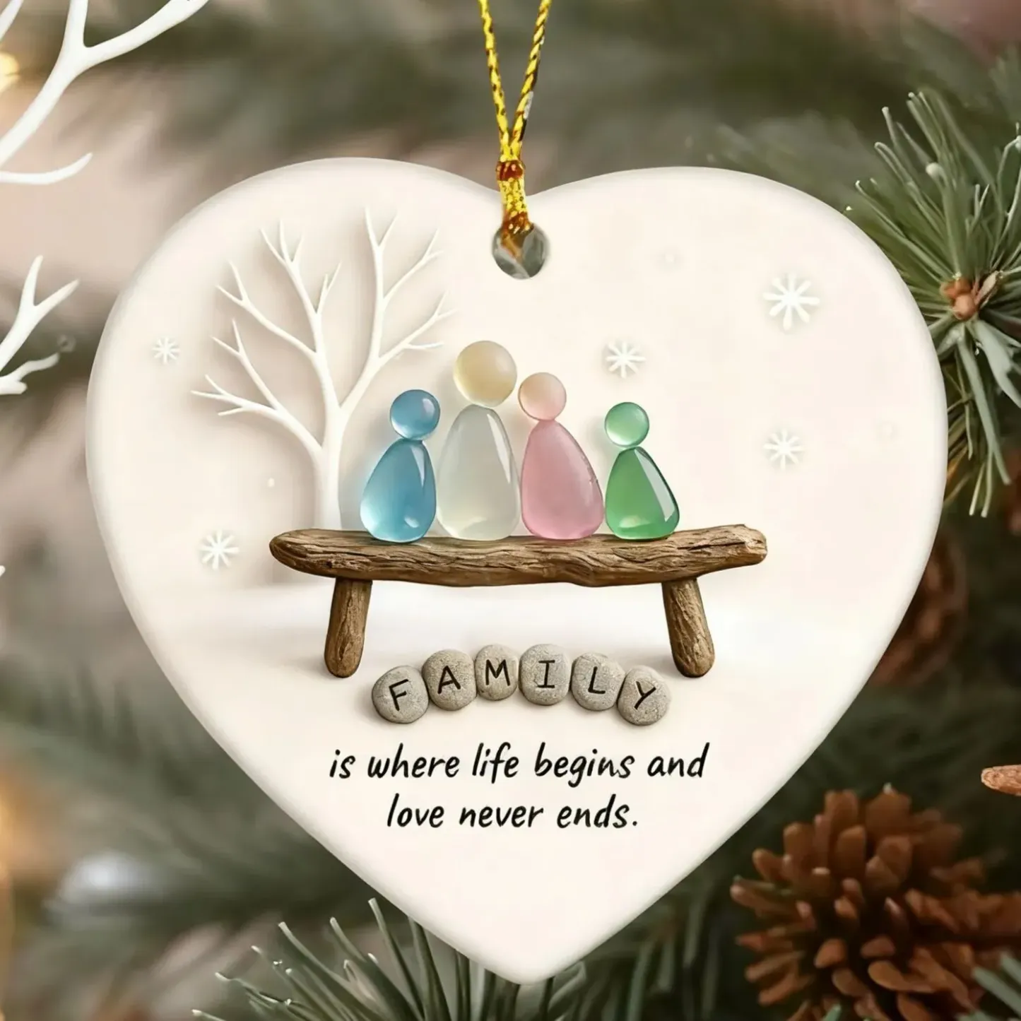🦋Friends Are Angels Sea Glass Butterfly Christmas Ornament