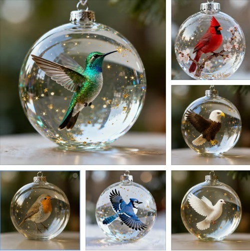 🔥LAST DAY 60% OFF-🐦Nature’s Birds Crystal Glass Ornament Set