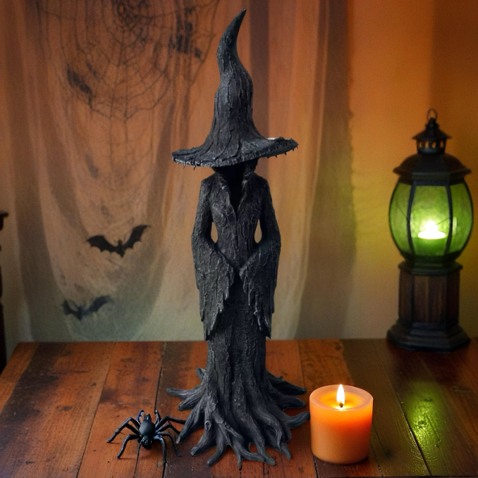 🔥❤️‍🔥🧙‍♀️Hand-Painted Enchanting Witch Statue: The Guardian of Your Home