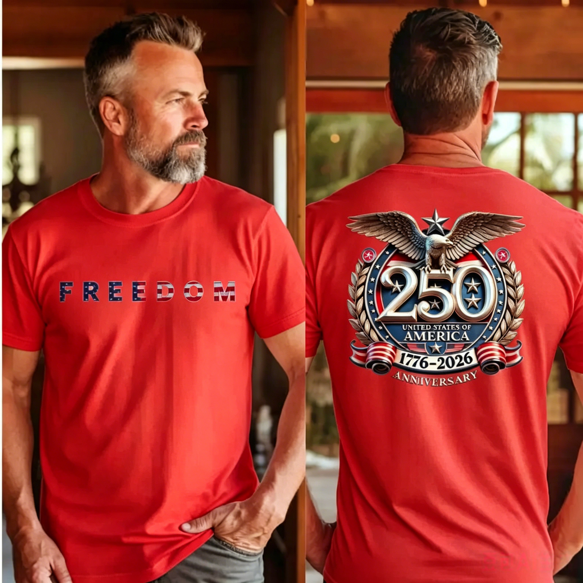 Men's 250th Anniversary Casual Printed T-Shirt