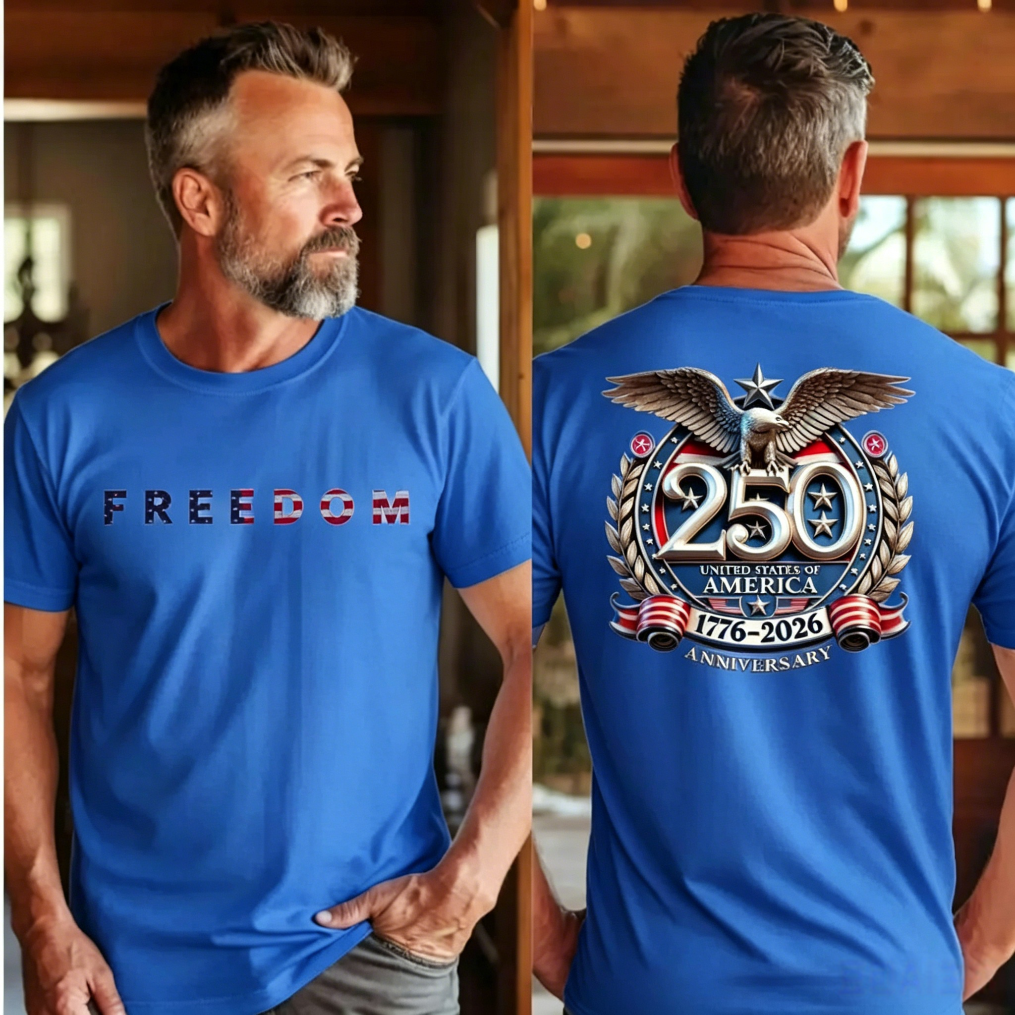 Men's 250th Anniversary Casual Printed T-Shirt