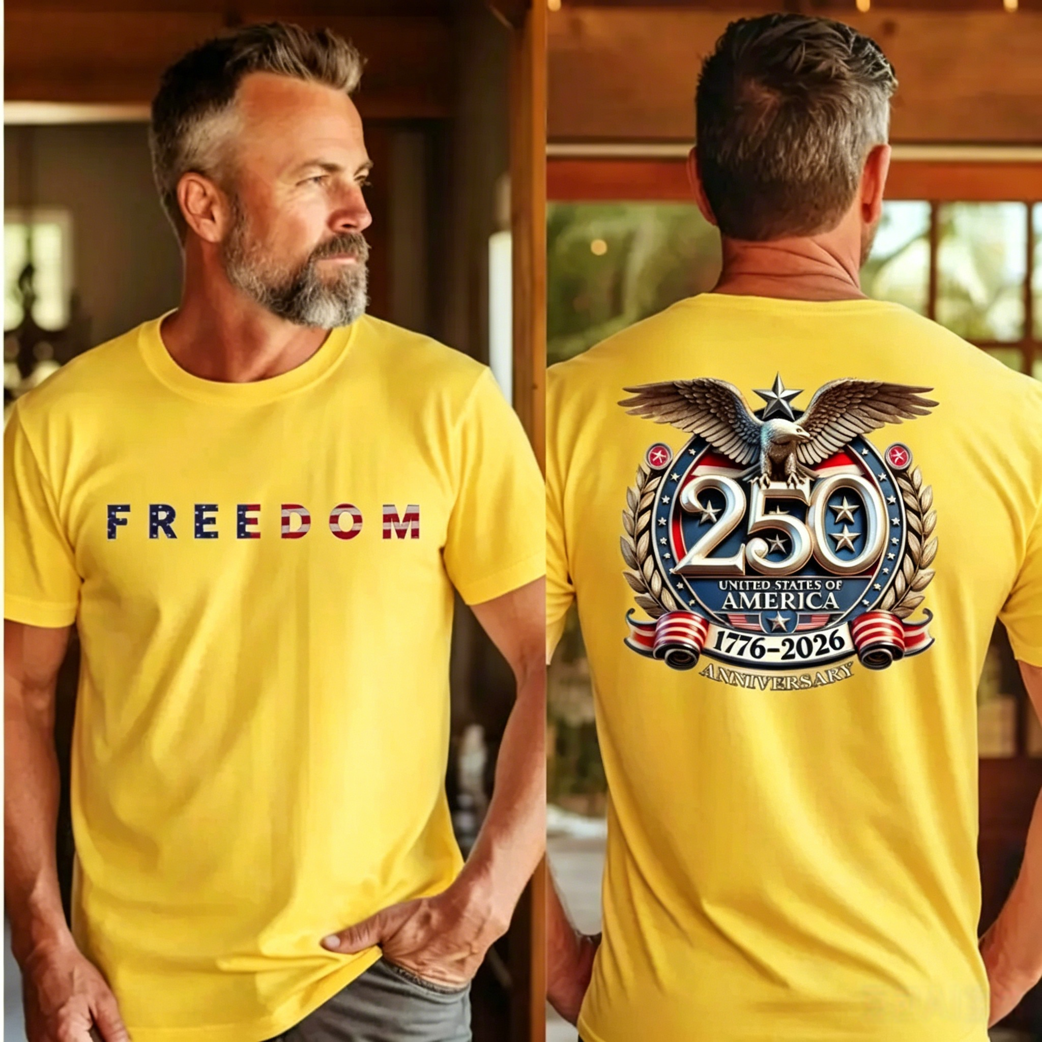 Men's 250th Anniversary Casual Printed T-Shirt
