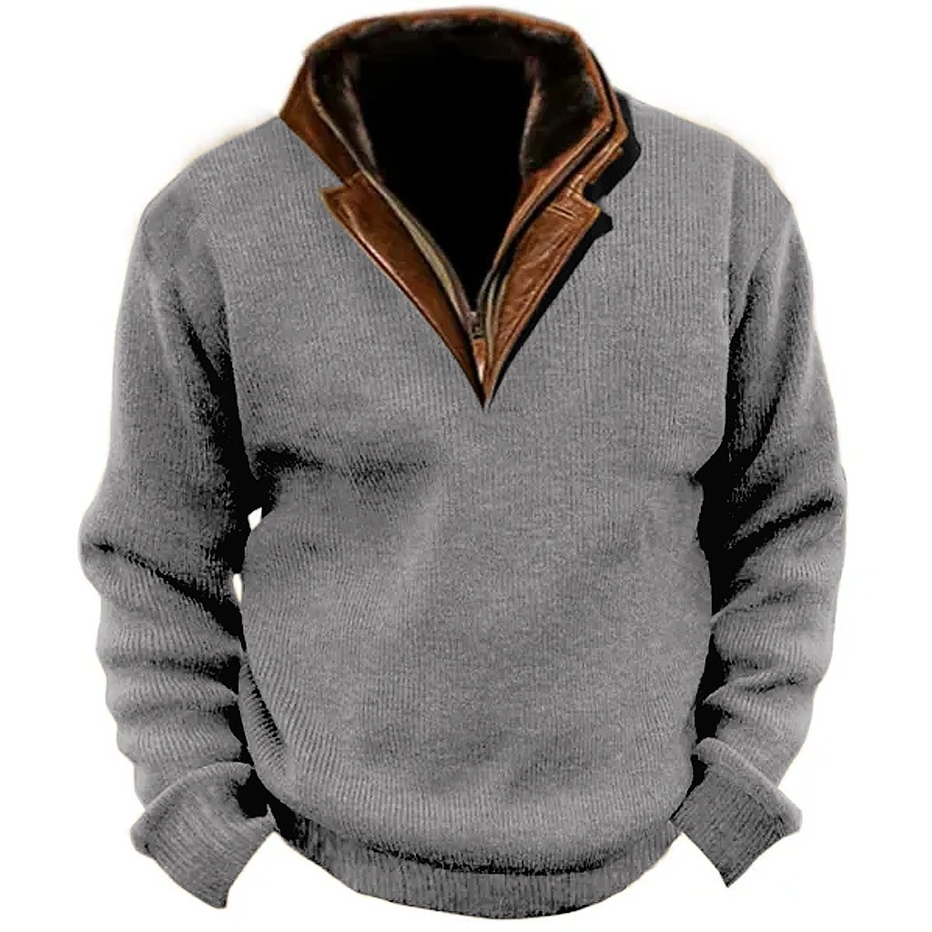 Men's Fall and Winter Outdoor Standing Collar Long Sleeve Sweatshirt